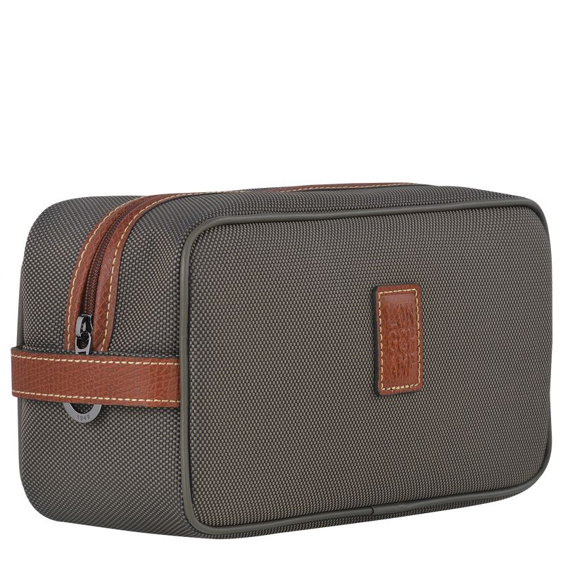 Women Longchamp Boxford Toiletry Bags Brown | Ireland-247XVNYLO