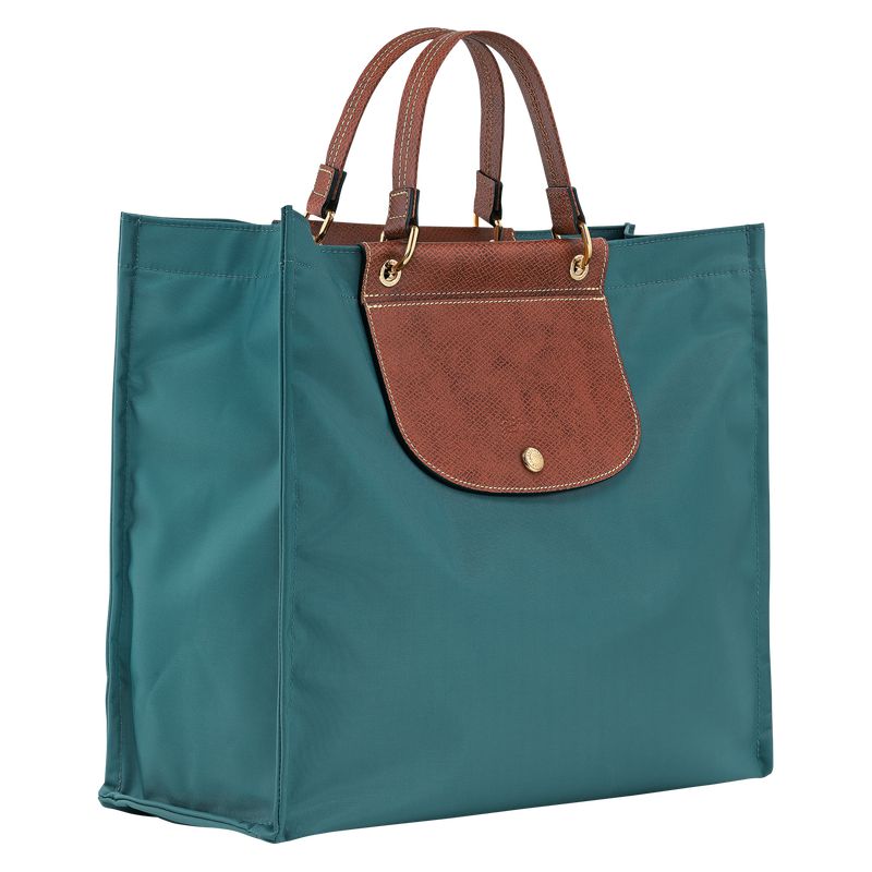 Women Longchamp Cabas L Tote Bag Blue Green | Ireland-190OGLVQZ