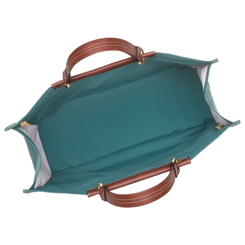 Women Longchamp Cabas L Tote Bag Blue Green | Ireland-190OGLVQZ
