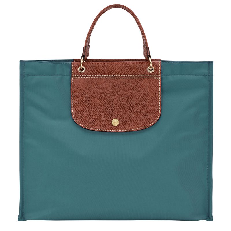 Women Longchamp Cabas L Tote Bag Blue Green | Ireland-190OGLVQZ