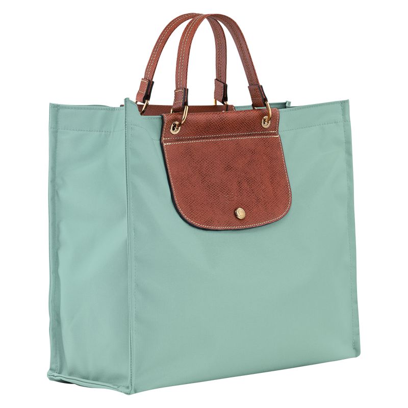 Women Longchamp Cabas L Tote Bag Blue Green | Ireland-613CUOXSD