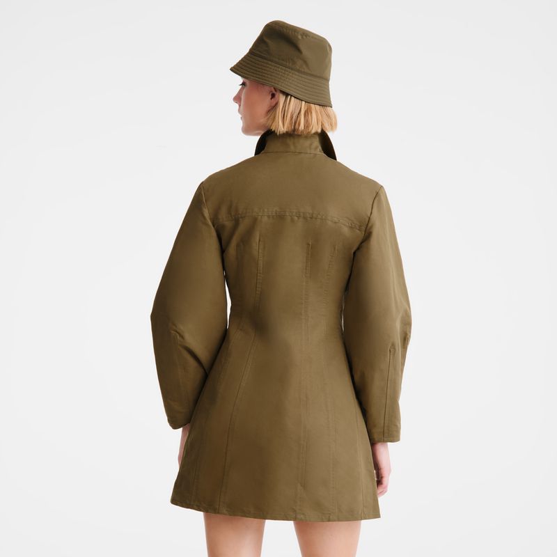 Women Longchamp Canvas Dress Olive | Ireland-893UNXBPK