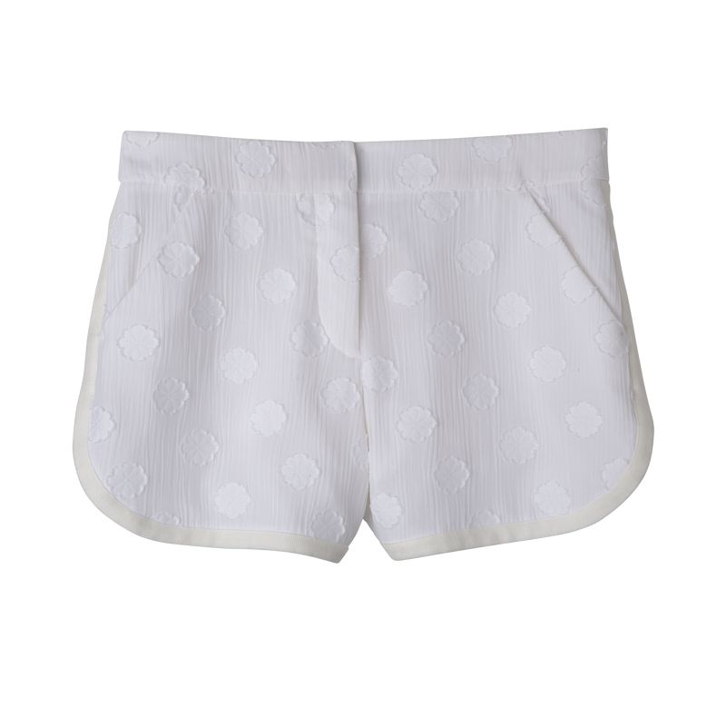 Women Longchamp Canvas Shorts Cream | Ireland-436CSMUAN