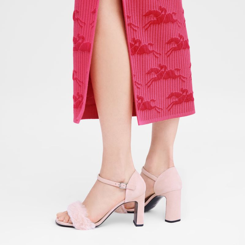 Women Longchamp Cosy Sandals Rose | Ireland-283PYUSBZ