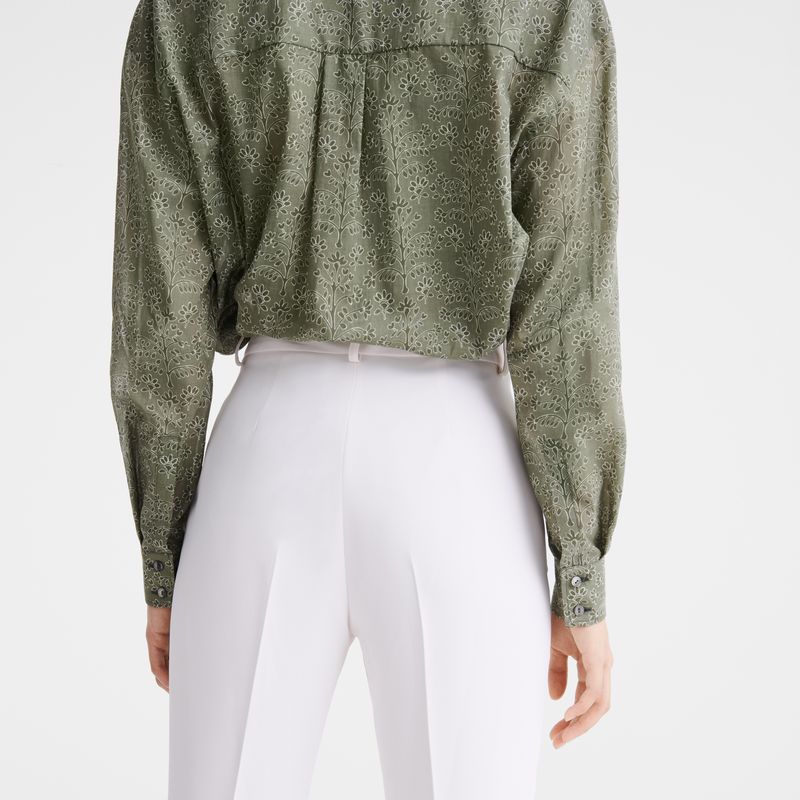 Women Longchamp Crepe Pants Cream | Ireland-129LHOQSY