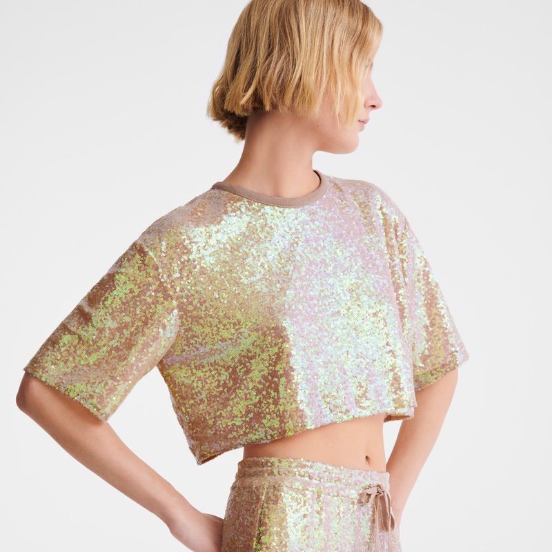 Women Longchamp Crop Top Rose | Ireland-358KCMLVD