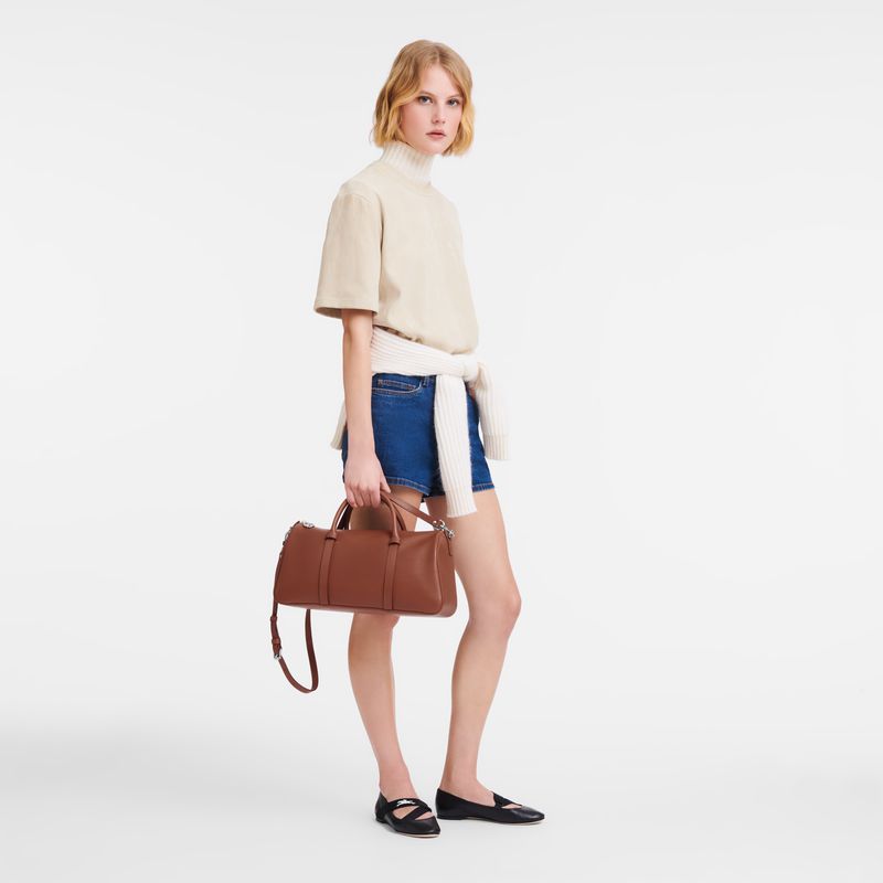 Women Longchamp Daylong L Handbag Brown | Ireland-532YGWQFB