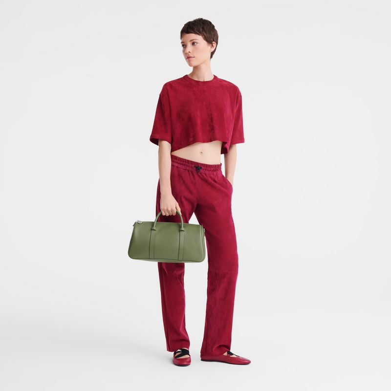 Women Longchamp Daylong L Handbag Green | Ireland-391KIOEDG