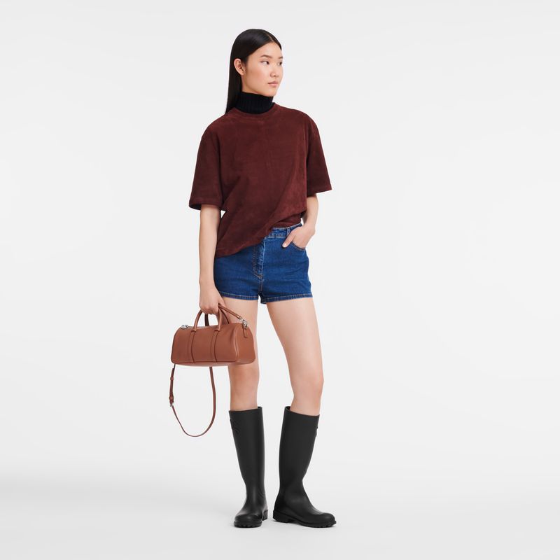 Women Longchamp Daylong M Handbag Brown | Ireland-286FAYUDH