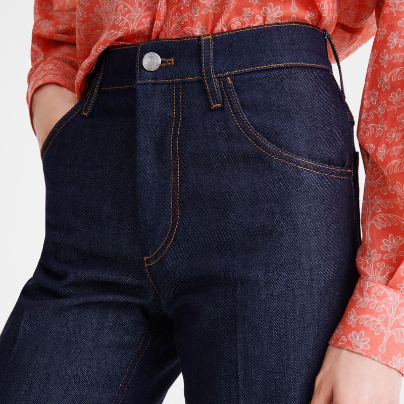 Women Longchamp Denim Jeans Blue | Ireland-908URCOWH