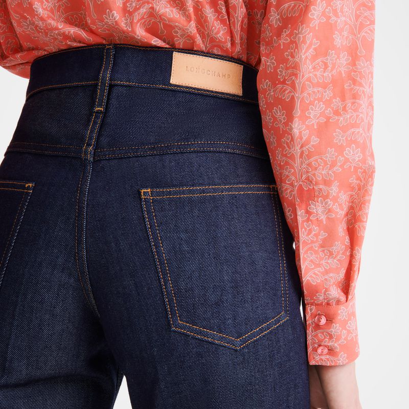 Women Longchamp Denim Jeans Blue | Ireland-908URCOWH