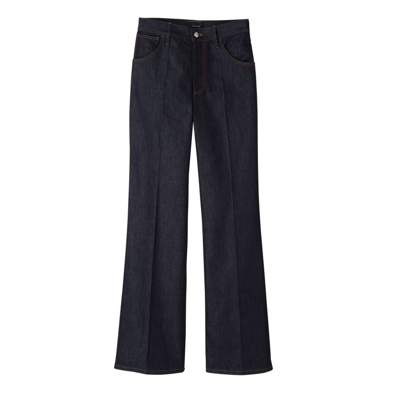 Women Longchamp Denim Jeans Blue | Ireland-908URCOWH