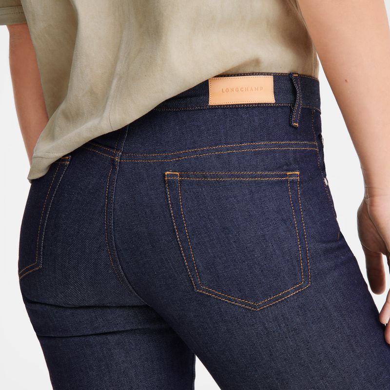 Women Longchamp Denim Jeans Blue | Ireland-160CHDZRT