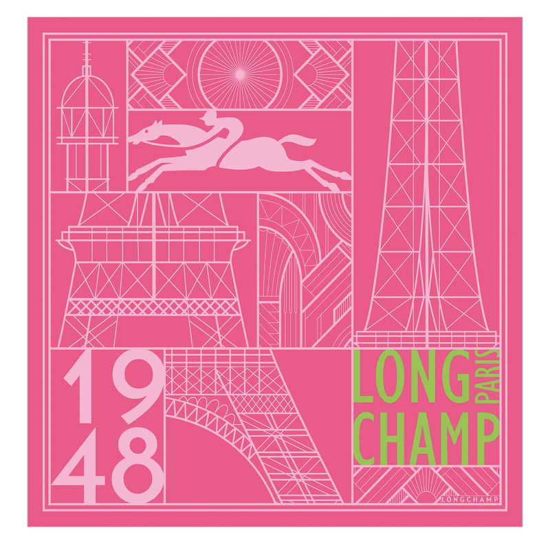 Women Longchamp Eiffel Tower 1948 50 Scarf Pink | Ireland-842CDZSEQ