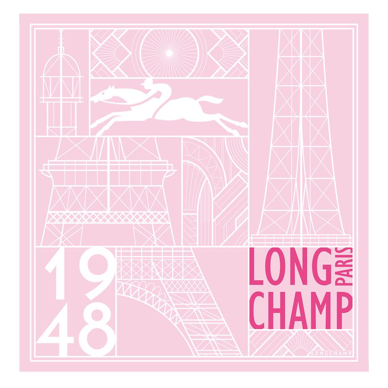 Women Longchamp Eiffel Tower 1948 50 Scarf Pink / Multicolor | Ireland-507BOACUJ