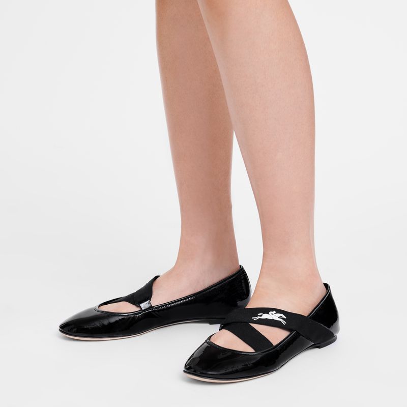 Women Longchamp Energy Ballerinas Black | Ireland-238AYBKFI