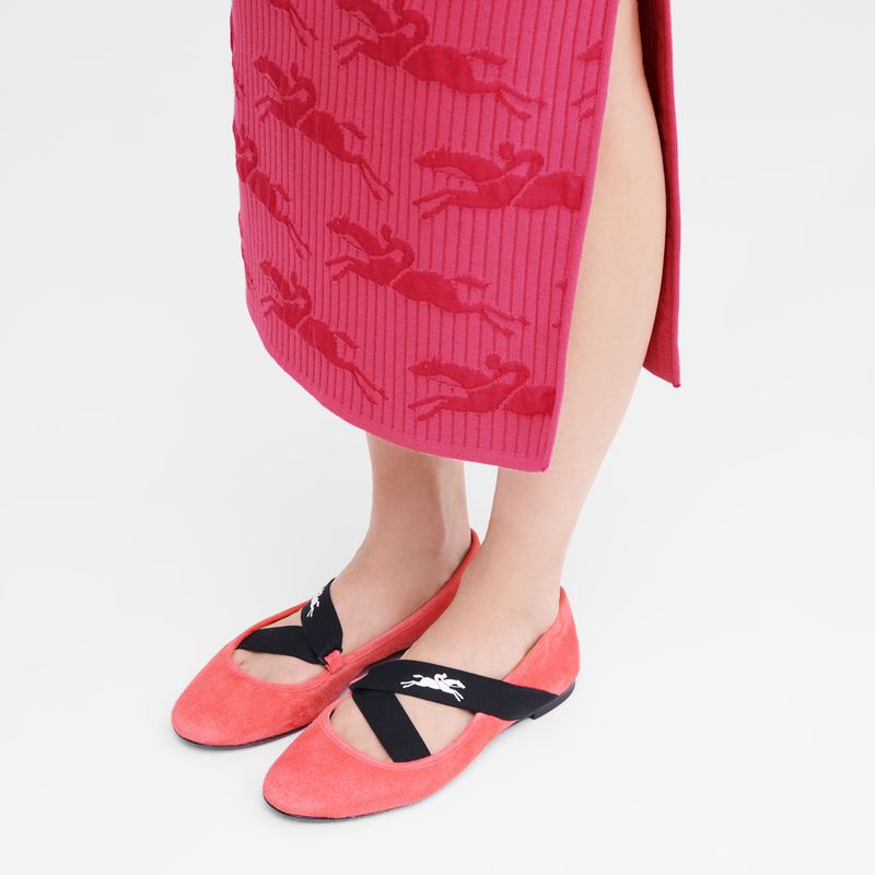 Women Longchamp Energy Ballerinas Coral | Ireland-593RMAKTG