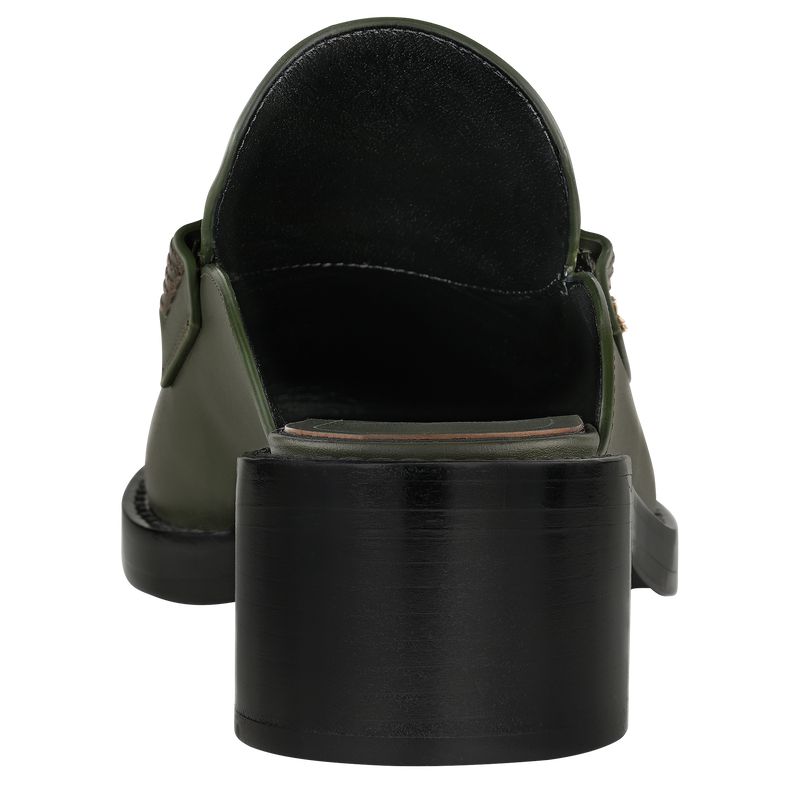 Women Longchamp Epure Timeless Mules Khaki | Ireland-063BVFLZX
