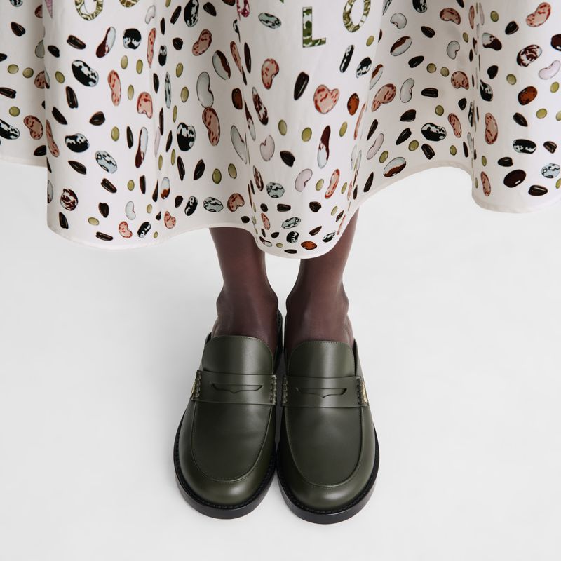 Women Longchamp Epure Timeless Mules Khaki | Ireland-063BVFLZX