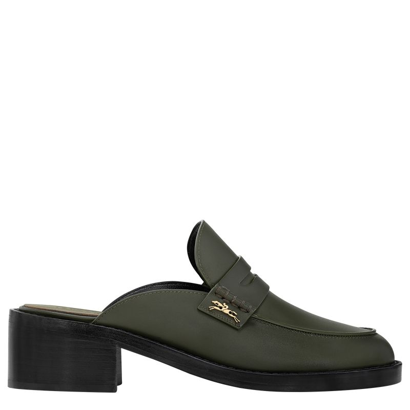 Women Longchamp Epure Timeless Mules Khaki | Ireland-063BVFLZX