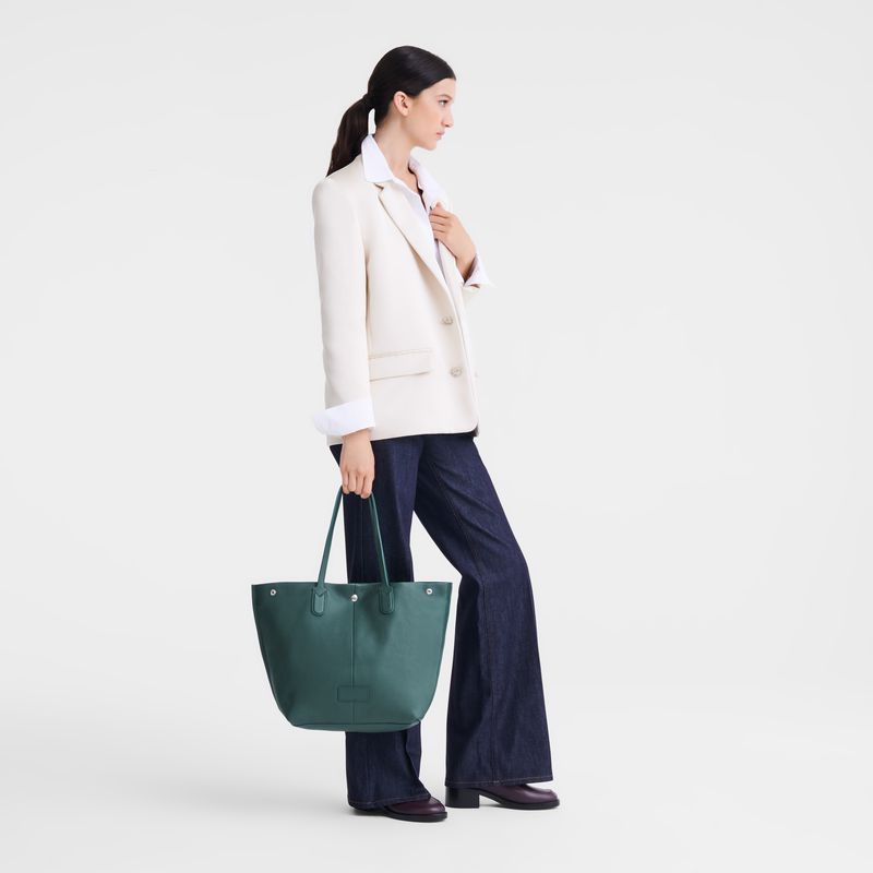 Women Longchamp Essential L Tote Bag Blue Green | Ireland-125XGKOIV