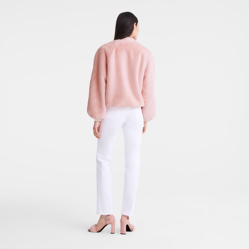 Women Longchamp Faux Fur Jacket Rose | Ireland-975GNMQUS
