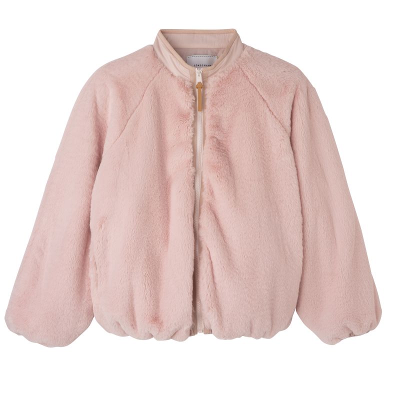 Women Longchamp Faux Fur Jacket Rose | Ireland-975GNMQUS