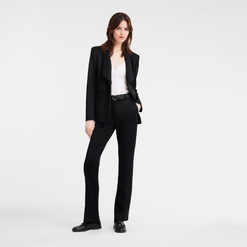 Women Longchamp Fitted Jacket Black | Ireland-508JNSKDQ