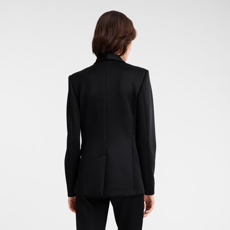 Women Longchamp Fitted Jacket Black | Ireland-508JNSKDQ