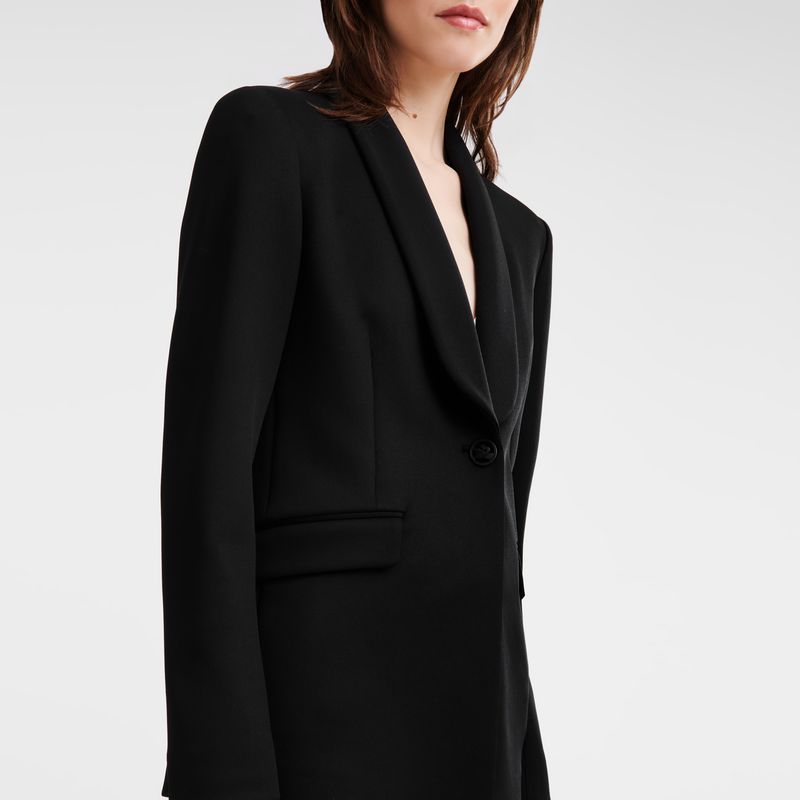 Women Longchamp Fitted Jacket Black | Ireland-508JNSKDQ
