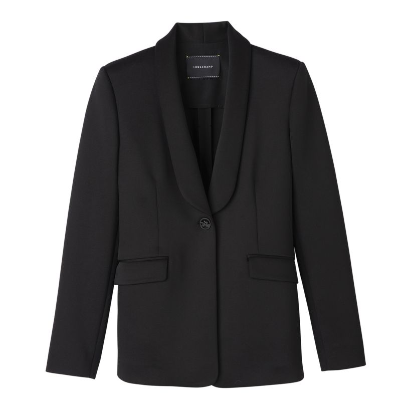 Women Longchamp Fitted Jacket Black | Ireland-508JNSKDQ