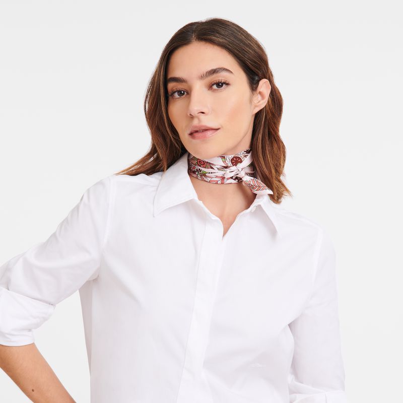 Women Longchamp Forêt 50 Scarf Beige | Ireland-856TSHLIJ