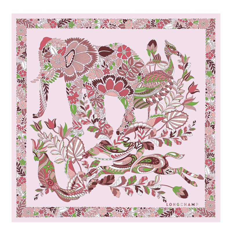 Women Longchamp Forêt 50 Scarf Beige | Ireland-856TSHLIJ