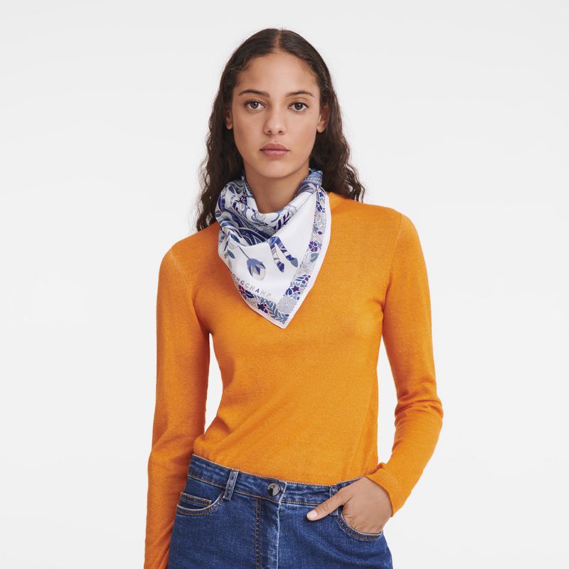 Women Longchamp Forêt 50 Scarf Blue | Ireland-201IMRCWP