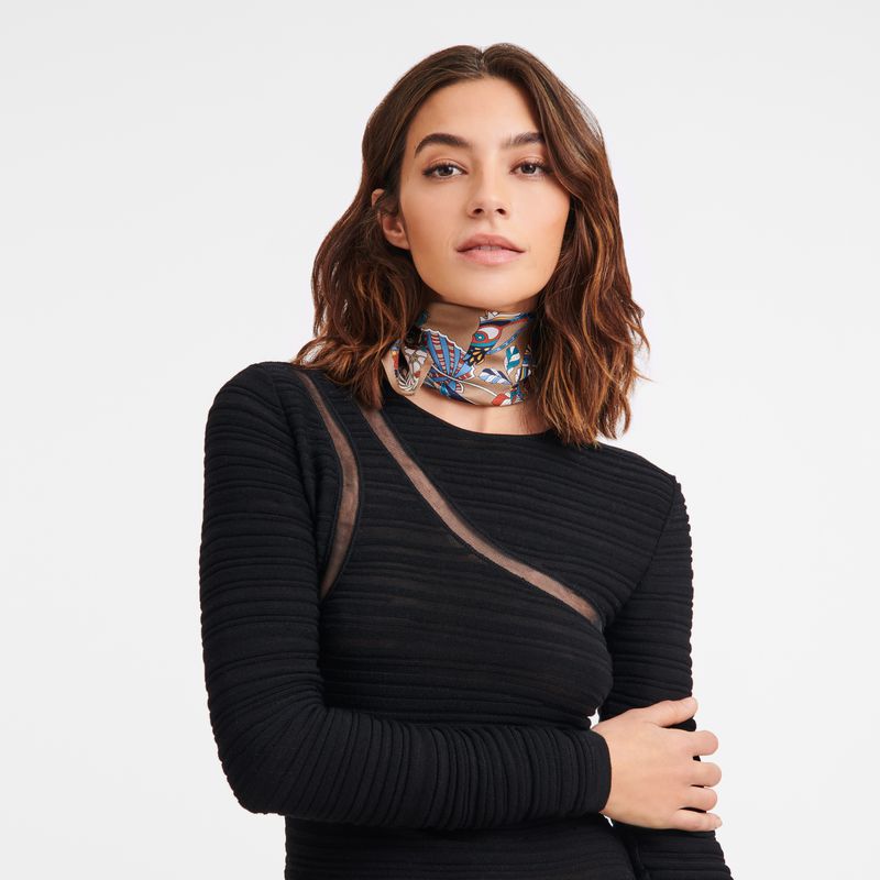 Women Longchamp Forêt 50 Scarf Brown | Ireland-439MDRKPO