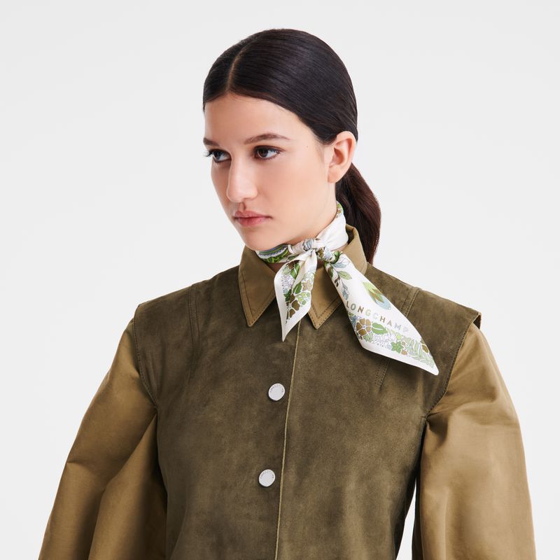 Women Longchamp Forêt 50 Scarf Green / Multicolor | Ireland-940UBTOFV