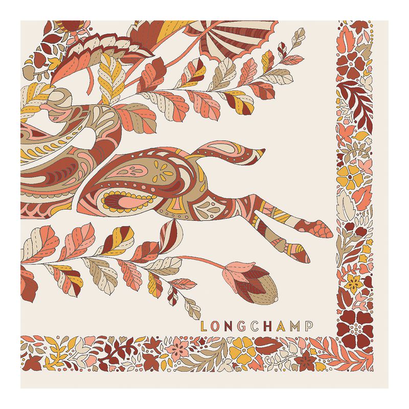 Women Longchamp Forêt 50 Scarf Orange | Ireland-170JFCTSM