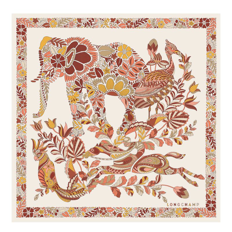 Women Longchamp Forêt 50 Scarf Orange | Ireland-170JFCTSM