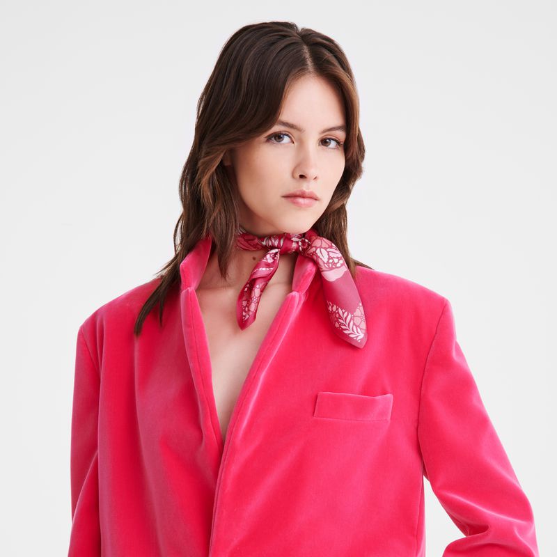 Women Longchamp Forêt 50 Scarf Pink | Ireland-021ZAQTCK