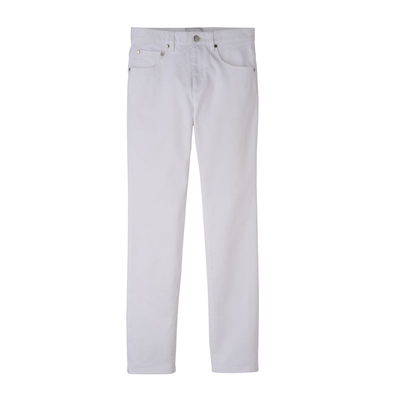 Women Longchamp Gabardine Pants White | Ireland-613XNQBFR