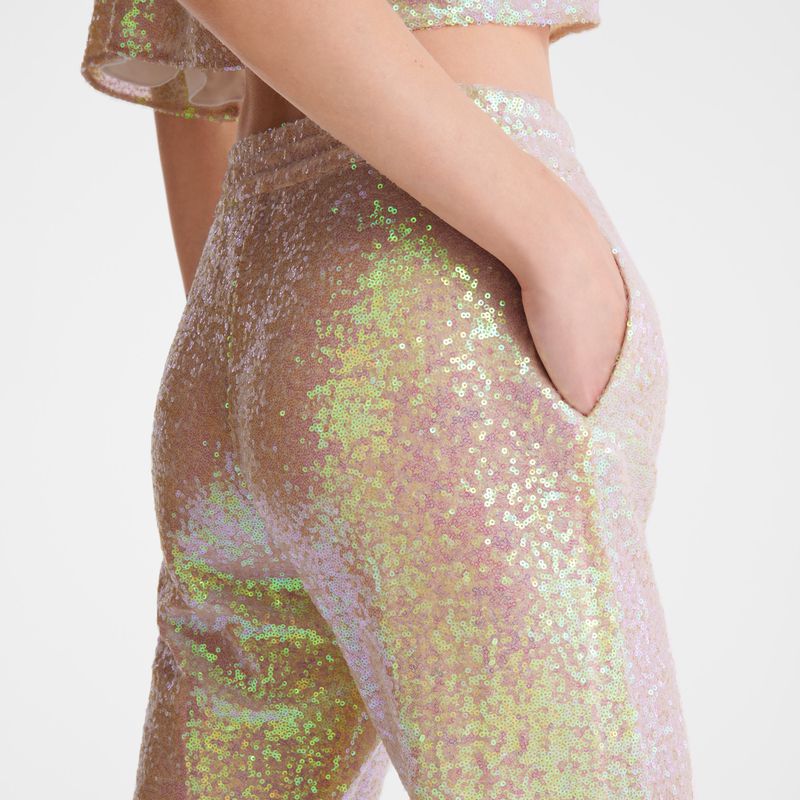 Women Longchamp Glitter Pants Rose | Ireland-581CEWOPA