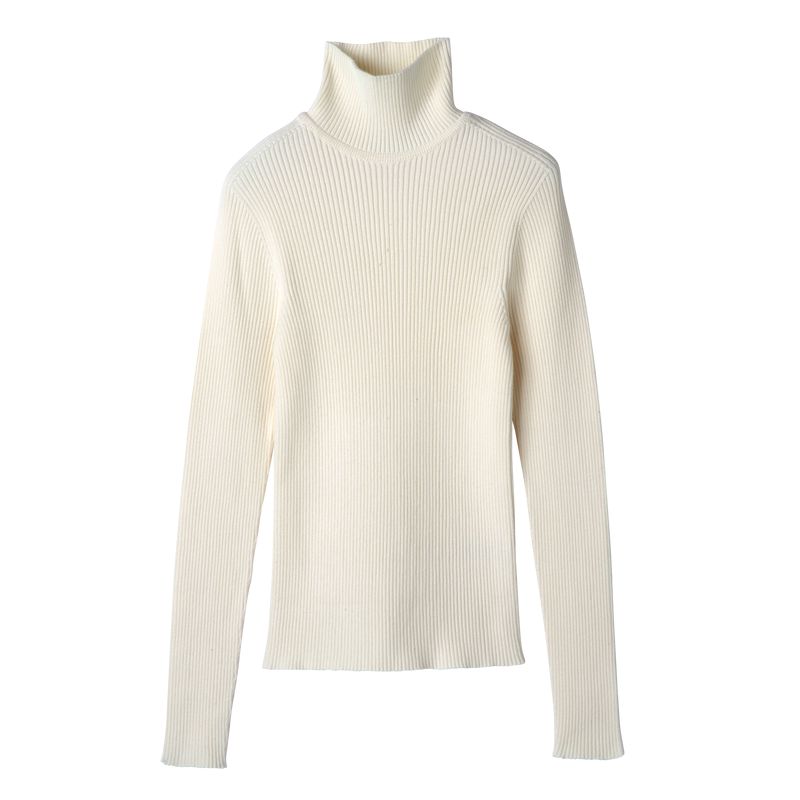 Women Longchamp High Collar Fitted Jumper Cream | Ireland-046IZSKTL