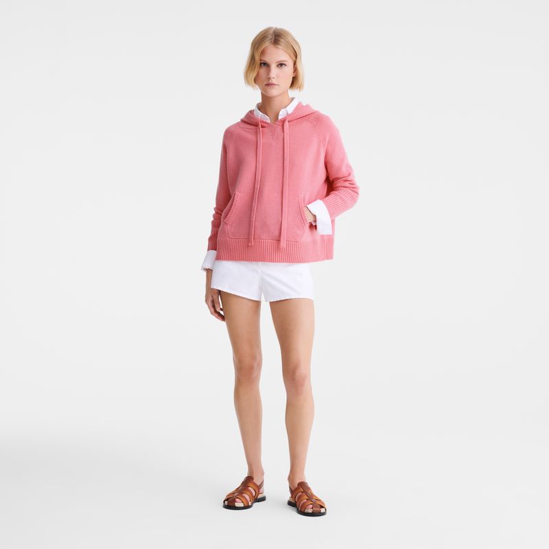 Women Longchamp Hoodie Jumper Pink | Ireland-842RHEUZC