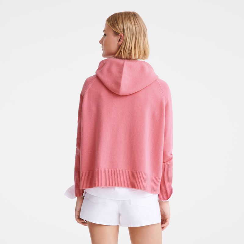 Women Longchamp Hoodie Jumper Pink | Ireland-842RHEUZC