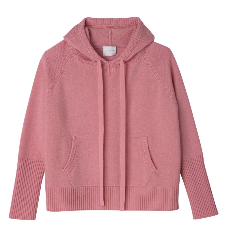 Women Longchamp Hoodie Jumper Pink | Ireland-842RHEUZC