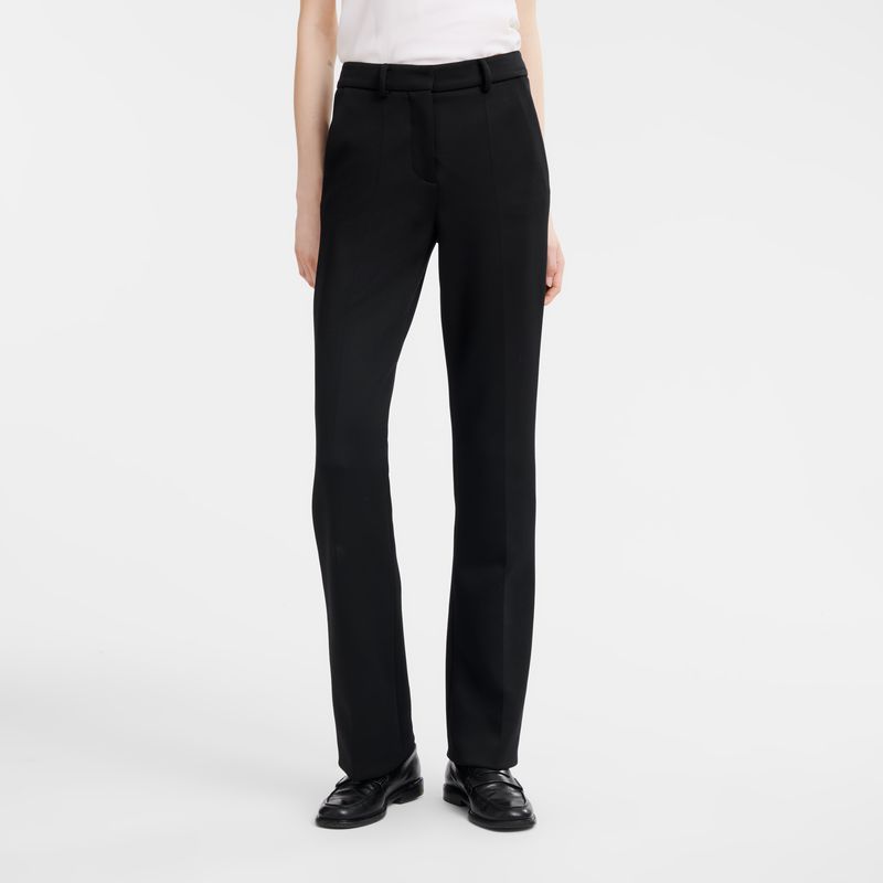 Women Longchamp Jersey Pants Black | Ireland-230JWOHAV