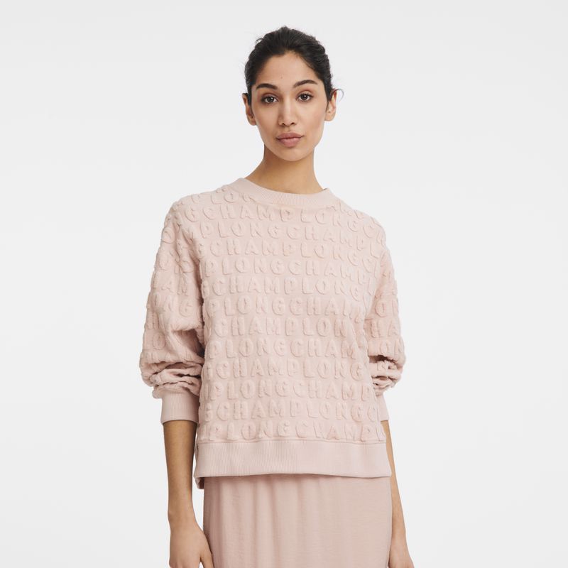 Women Longchamp Jersey Sweatshirt Beige | Ireland-079LXKYVJ