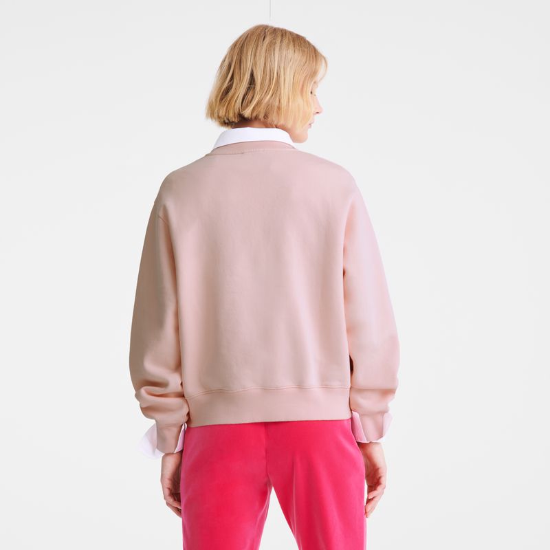 Women Longchamp Jersey Sweatshirt Rose | Ireland-463TGSDKE