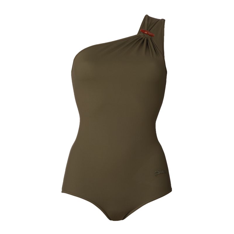 Women Longchamp Jersey Swimsuit Khaki | Ireland-182NHOZLW