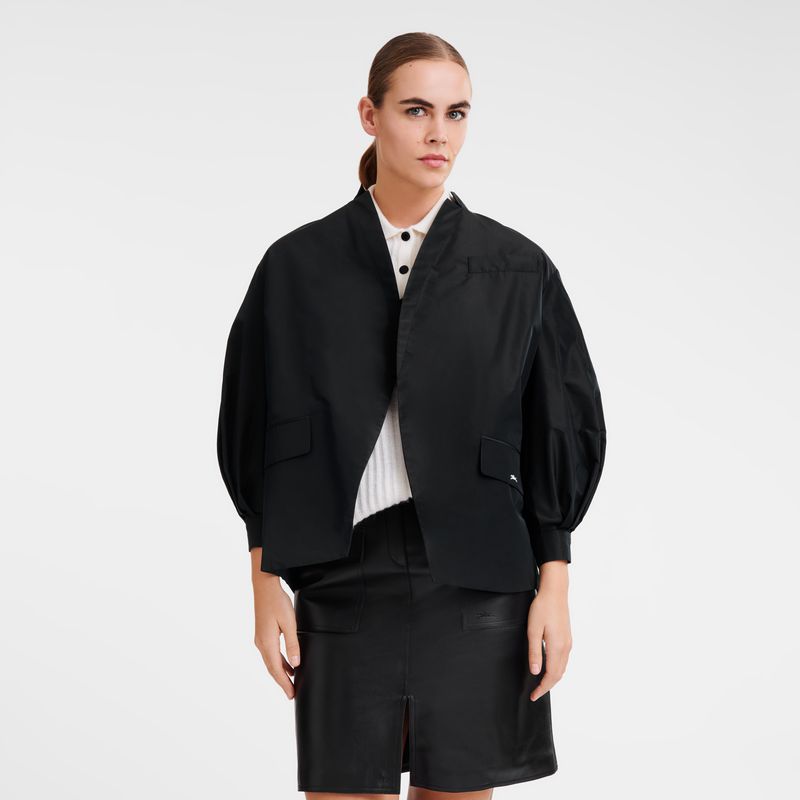 Women Longchamp Kimono Jacket Black | Ireland-943OLCNQI